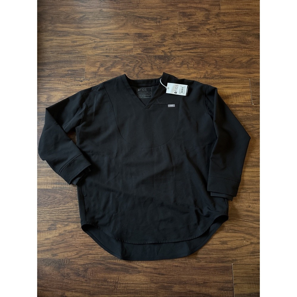FIGS Women's Technical Collection V-Neck Long Sleeve Scrub Bk Small NWT
